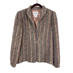 Vintage Lambs Wool Jacket 10 Tan Retro Classic Old Money Preppy Textured Classic